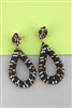 Black Seed Bead Open Teardrop Earrings