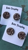 Rose gold round druzy earrimgs