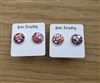 Red White and Blue Confetti Studs