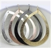 Metallic Teardrop Earrings - Open Style