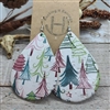 Holiday Quirky Trees Cork on Leather