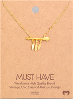 Dainty Boho Arrow Pendant Necklace - Gold colored