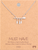 Dainty Boho Arrow Pendant Necklace - Silver colored