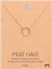 Rainbow Circle Pendant Necklace - Gold colored