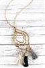 Crave Goldtone Moroccan with Monochrome Tassels Pendant Necklace