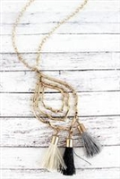 Crave Goldtone Moroccan with Monochrome Tassels Pendant Necklace