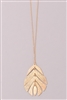 Textured Leaf Pendant Necklace - Gold