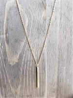 Long Bar Necklace - Gold Colored