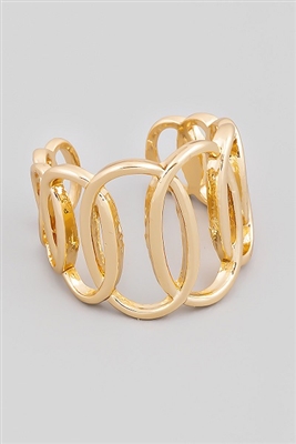 Gold Oval Link Fashion Ring