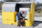 Ultra-Hard Top Spill Pallet Twin IBC Hard Top - with drain