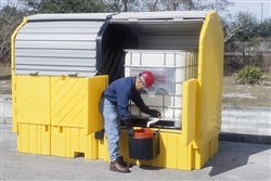 Ultra-Hard Top Spill Pallet Twin IBC Hard Top - with drain