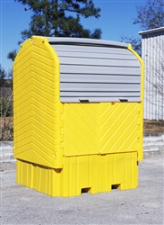 Ultra-Hard Top Spill Pallet IBC Hard Top - with drain