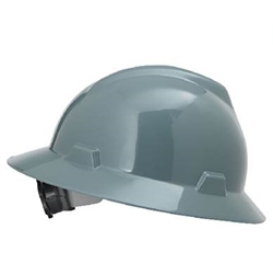 MSA V-Gard Full Brim Hard Hat with 4 Point Ratchet Suspension