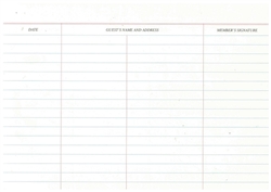 Club Visitor Book Sheets