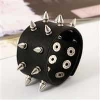 Rivet Punk Style Leather Rock Band Bracelet