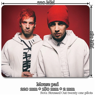 Twenty One Pilots Mouse Pad, 22x18cm & 28x20cm, for Music S061 Stressed Out