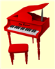 De Rosa Red Baby Grand Piano