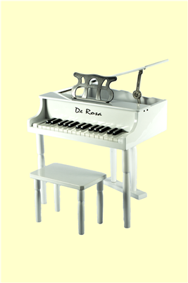 De Rosa White Baby Grand Piano