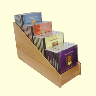 4 Tier 1x4 CD/DVD Storage Wood Display