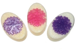 Oval snowflake soap