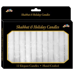 091-C: Shabbat Candles-Fancy White