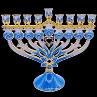 G-1012: Menorah 6.75" "Heart of Gold"