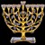 G-1013: Menorah - Jeweled, Pomegranates 5.75"