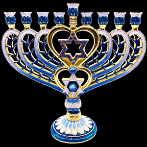 1025- Menorah, jeweled, Regal