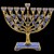 G-1054: Menorah, 6.5", "Daffodils"