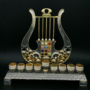 1066-B- Menorah, 8", Kinor