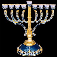 G-1072: Menorah, jeweled, Simply Exquisite, 6.5"