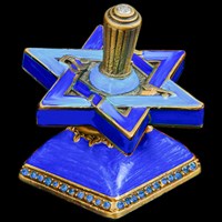 1108- Star David Dreidel, jeweled