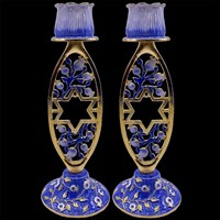 1142- Candlesticks, "Gold Star", 7.25" PAIR