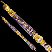 G-1175: Torah Pointer (Yad), jeweled,8"