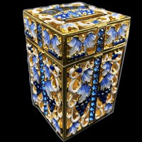 G-1184-A: Tzedaka Box - grapes, blue