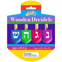 0119-C- Little Colored Wooden Dreidels (4)