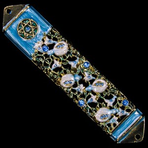 1219- Mezuzah Case, jeweled, medium