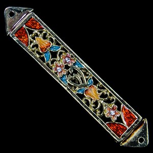 1220- Mezuzah Case, jeweled, small