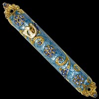 1244- Mezuzah Case, jeweled, small