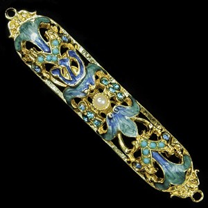 G-1269: Mezuzah Case, jeweled, medium