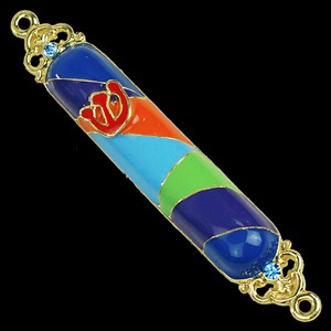 1297- Mezuzah Case, jeweled, small