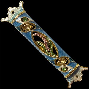 1298- Mezuzah Case, jeweled, small