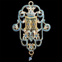 G-1401: Wall hanging - Jeweled Hamsa/Torah