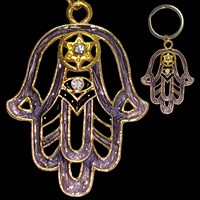 1451- Hamsa keychain-purple