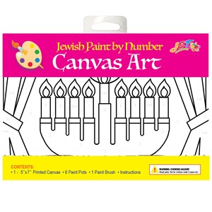 0300-C- Chanukah Menorah Canvas Art w/paints