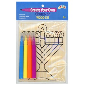 546: Chanukah  Menorah Wood Coloring Kit