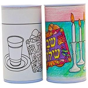 990-DC: Color your own Shabbat Tzedakah Box,  2 x 4"