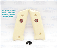 Factory RUGER Mark 3 Ivory Checkered Plastic Grips