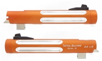 Matte Orange Tactical Solutions 5.5" Trail Lite Silver Fluted Barrel for Buck Mark Threaded 1/2"x28