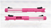 Tactical Solutions Pac-Lite 6" Fluted Matte Raspberry Pink Silver Flutes 1/2"x28 threads